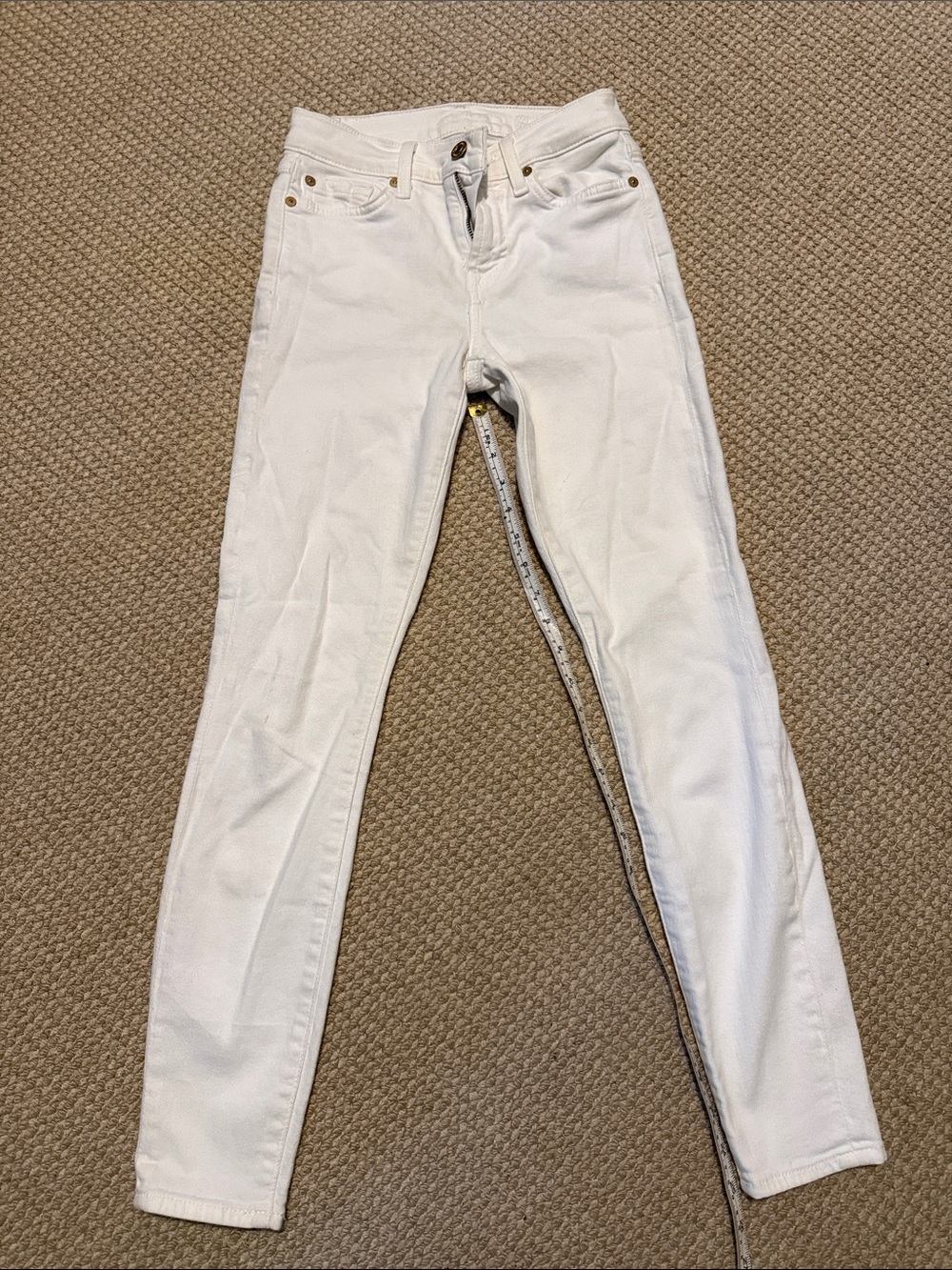 7 For All Mankind White Skinny Jeans